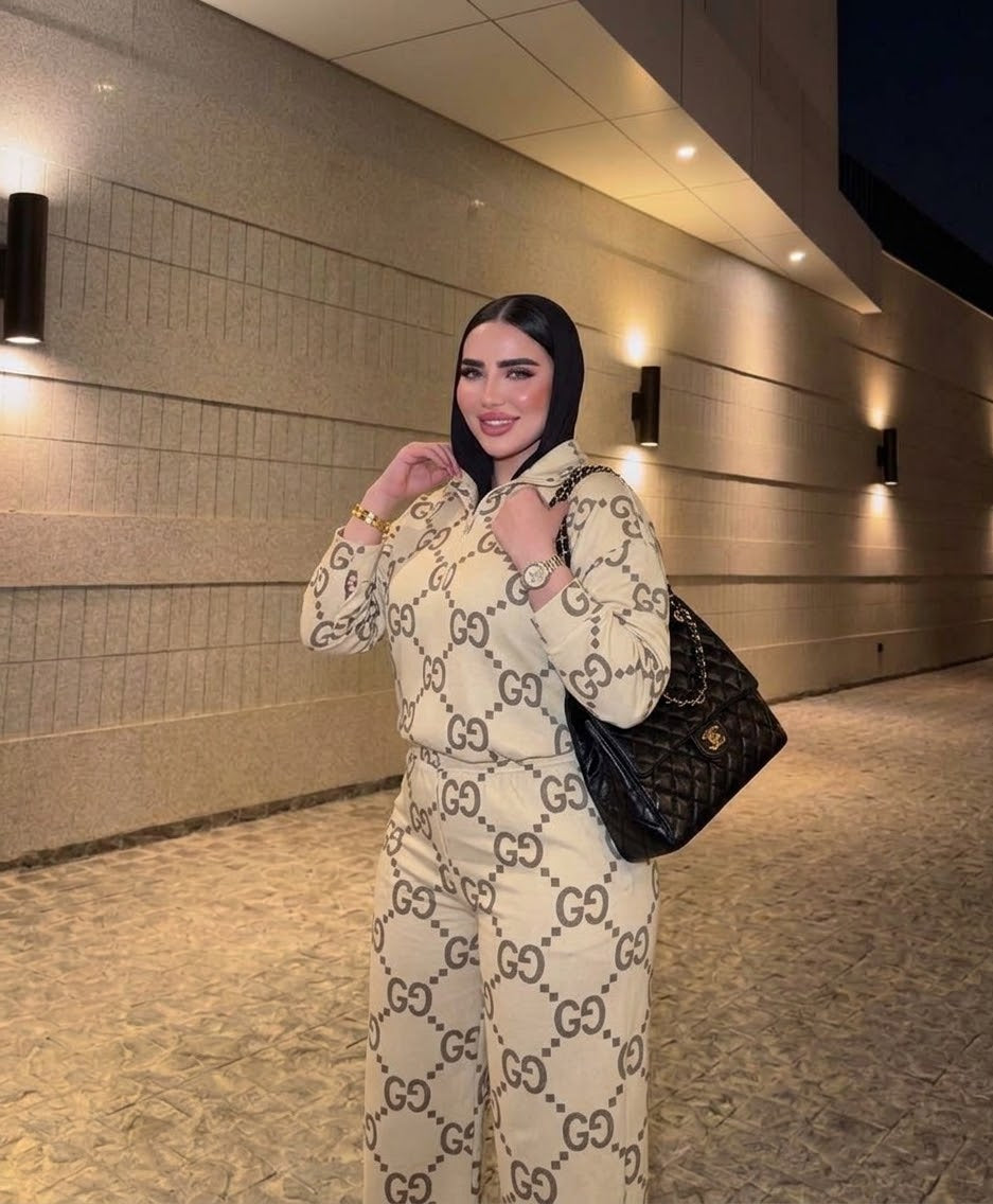 سوت حريمي روزالين فري سايز بسوستة وبنطلون واسع